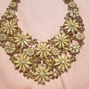 BCBG Floral Gold Statement Necklace